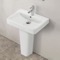 Rectangular White Ceramic Pedestal Sink